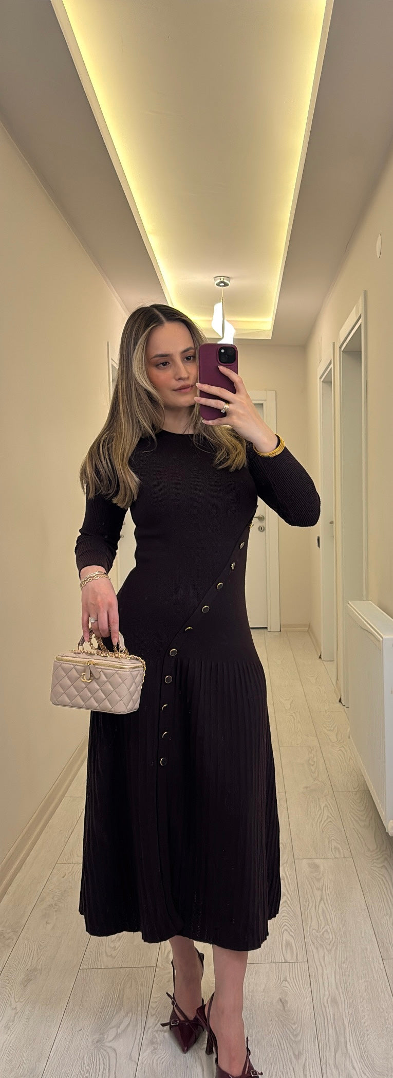 Kahverengi Uzun Elbise