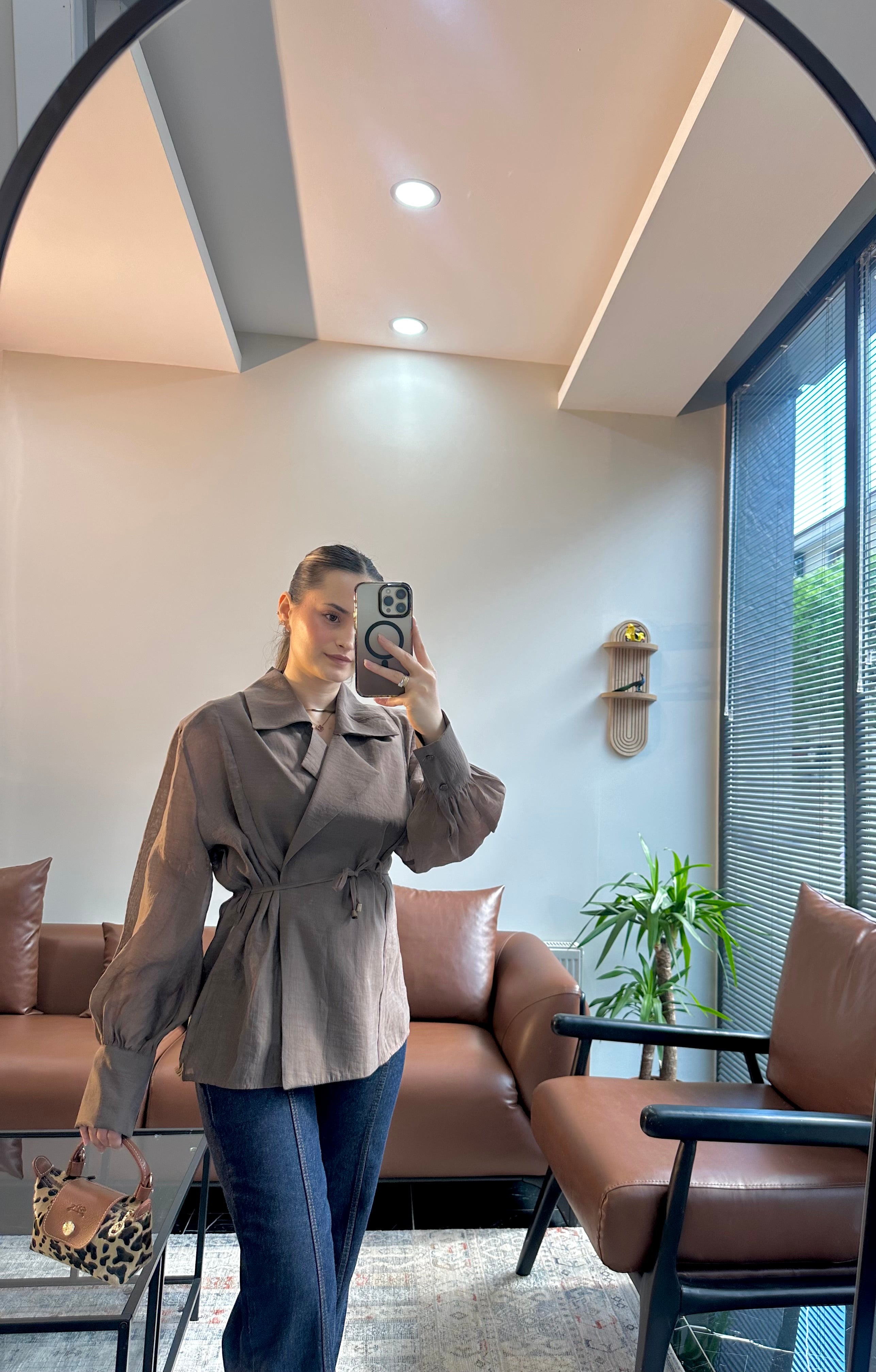 Vizon Kruvaze Bağlama Detaylı Bluz