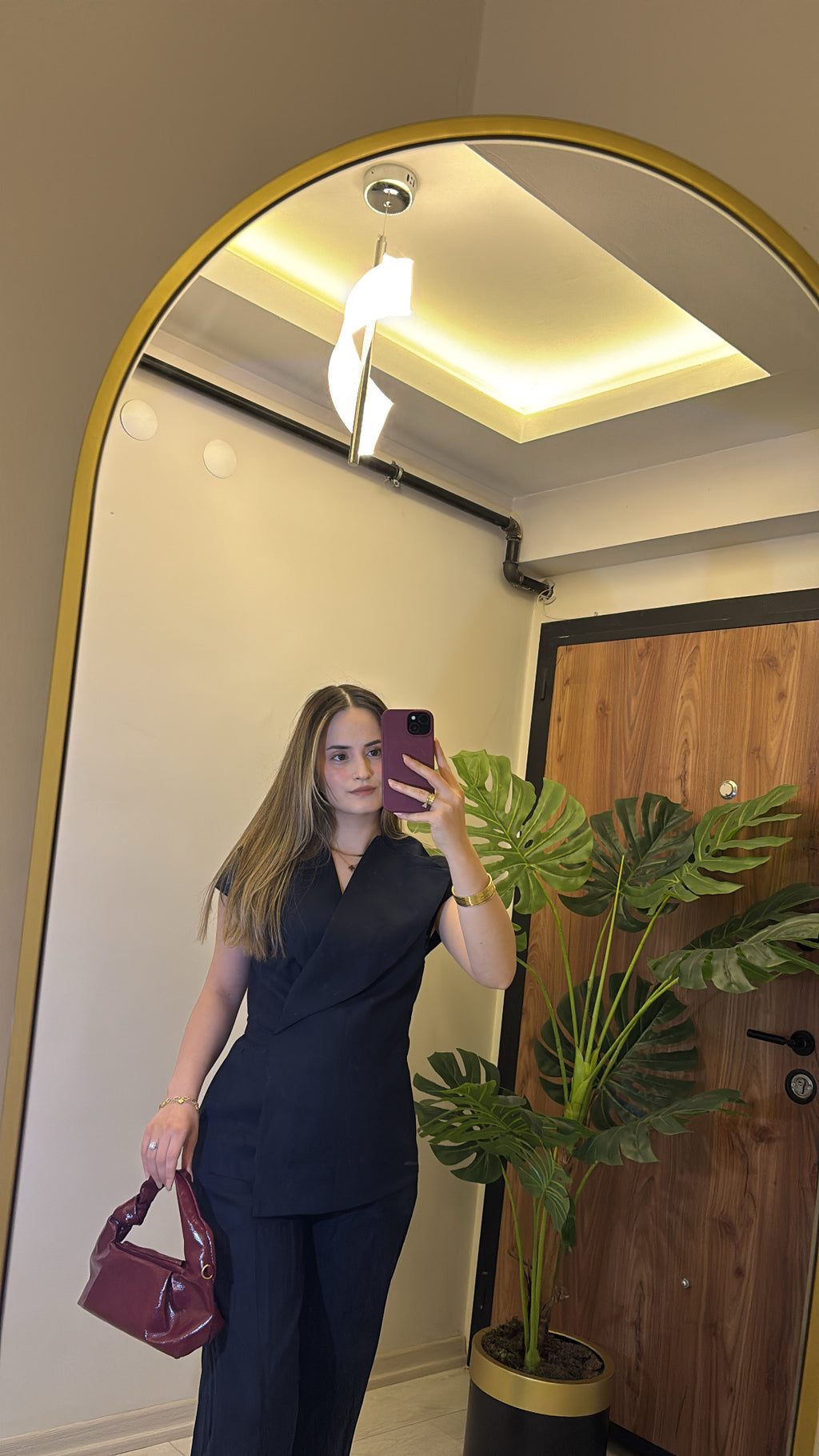 Kruvaze Kesim Kolsuz Ceket ve Pantolon Takım